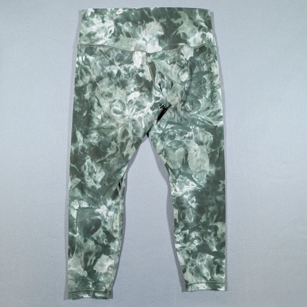 Lululemon Wunder Train Leggings Womens 14 Diamond Dye Sage Olive High Rise 25"